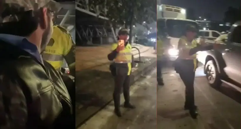 Policía le pegó cachetada a taxista en Bogotá, al parecer, por bloquear una vía durante paro de conductores y video es viral.