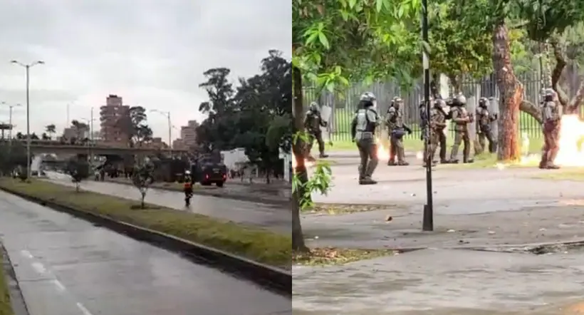 Este jueves se registran disturbios en inmediaciones de la Universidad Nacional de Bogotá y se reporta caos vehicular en la carrera 30 (NQS).