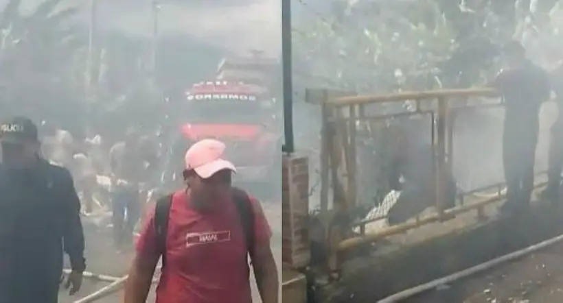 Incendio en Ibagué consumió una casa y bomberos intentan apagar las llamas
