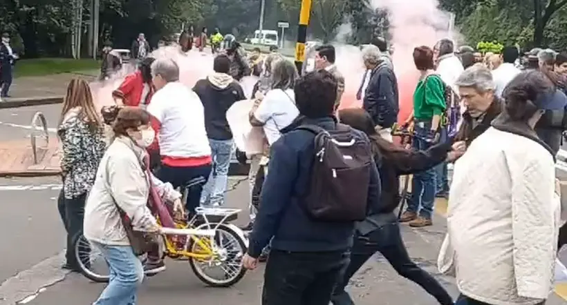 Protestas en Bogotá hoy: video del Esmad en la Séptima.