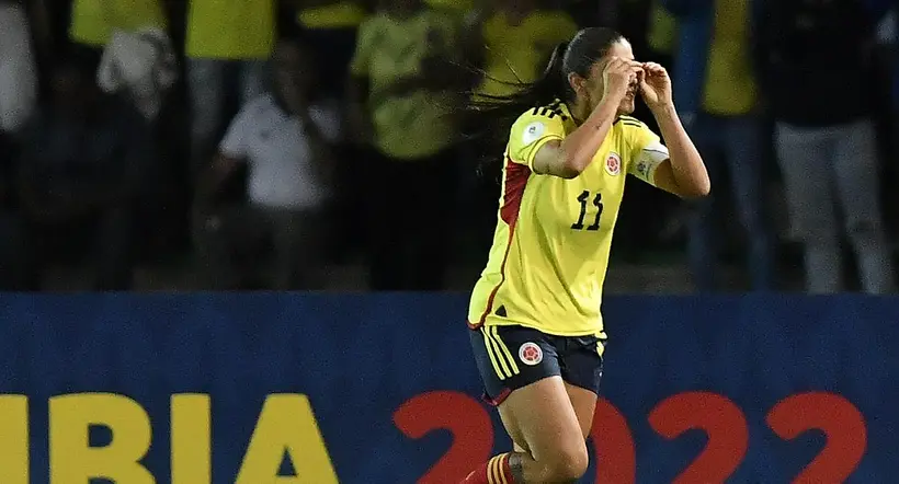 Catalina Usme, anotadora en el partido amistoso de la Selección Colombia femenina contra México este martes 21 de febrero del 2023.