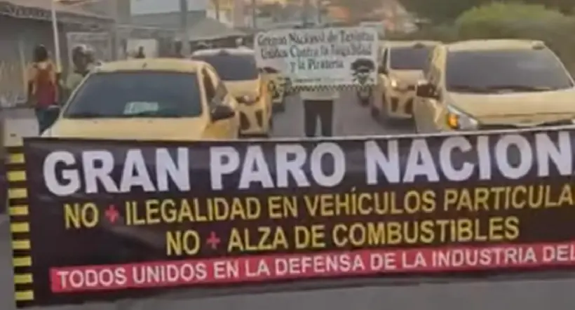 Taxistas protestando en Cartagena.