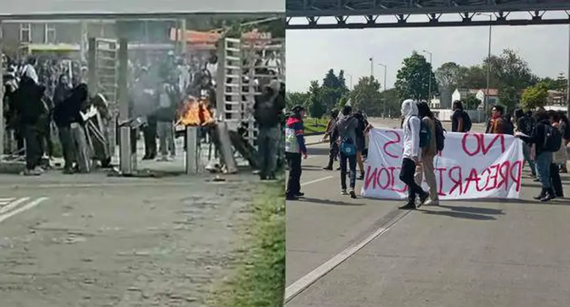 Bogotá hoy: por disturbios en Universidad Nacional queman torniquetes en la 26