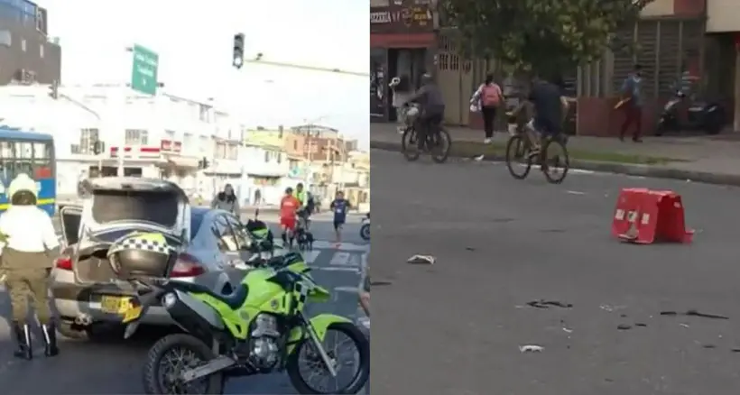 Detalles del accidente que ocurrió este domingo en ciclovía del sur de Bogotá. Conductor iba a ser detenido e intentó huir.