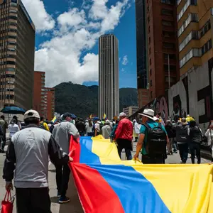 Marchas en el centro de Bogotá a propósito de las protestas de Fecode el 28 de febrero. 