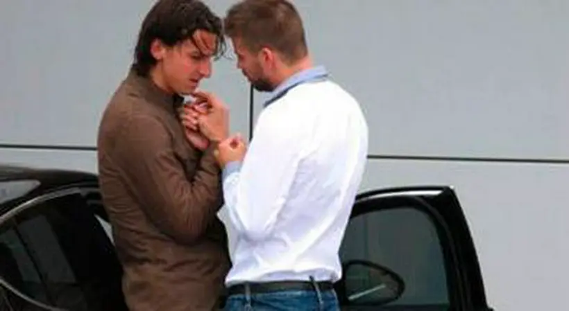 Gerard Piqué habló de foto con Zlatan Ibrahimovic dándose un beso en parqueadero