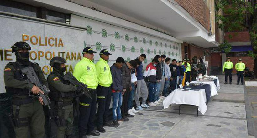 Integrantes de la banda 'El mesa', capturados por la Policía de Bogotá