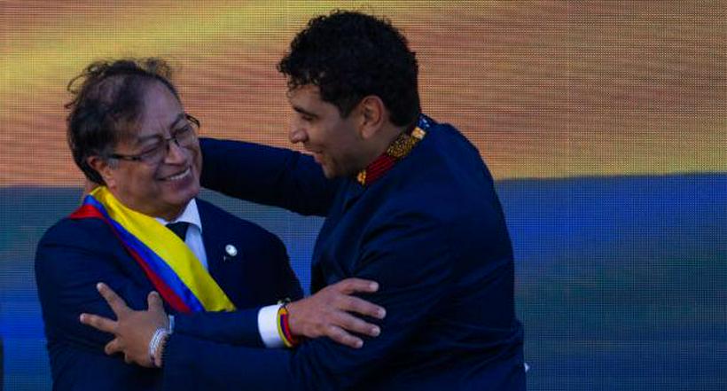 Gustavo Petro, presidente de Colombia, y David Racero, presidente de la Cámara de Representantes