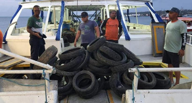 Empresa recolectó llantas en San Andrés para llevarlas a reciclar a Cartagena.