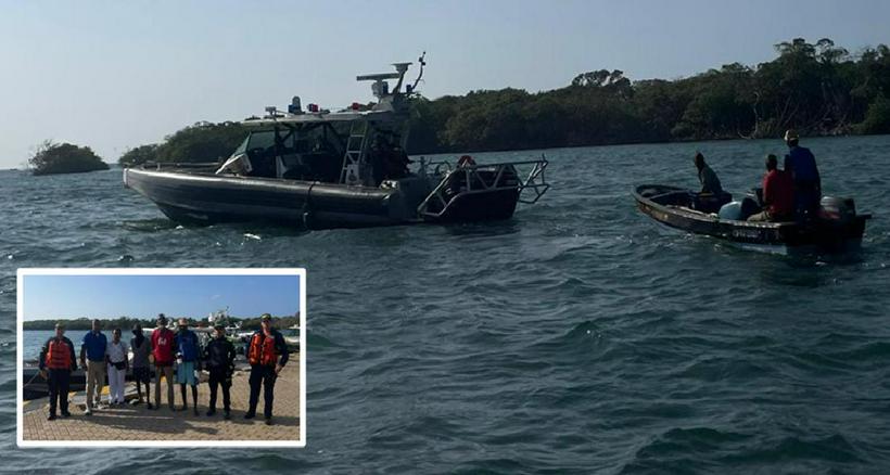 Tres pescadores rescatados en San Andrés.