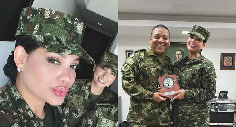 Andrea Valdiri posó con uniforme del Ejército: es la nueva madrina