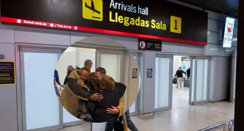 Una señora confunde a su hijo y abrazó a un desconocido en un aeropuerto.