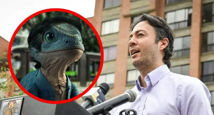 Daniel Quintero Calle y su versión en dinosaurio.