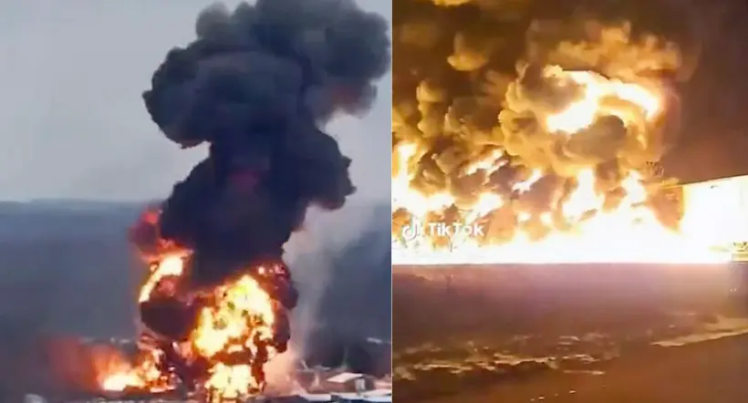 Foto de explosión de tren con gases tóxicos en Ohio, EE. UU.