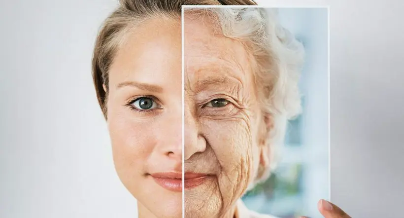 Contraste entre persona joven y vieja a propósito de las actividades que aceleran el envejecimiento. 