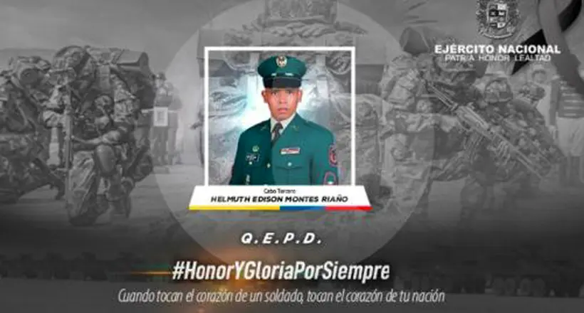 Luto en el Ejército: un soldado murió en un campo minado, en Zaragoza, Antioquia 