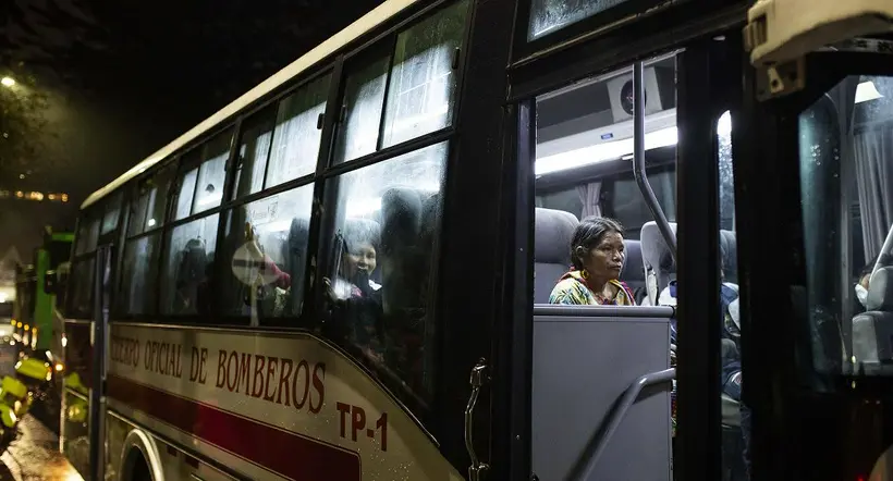 An indigenous woman on the bus, moments before leaving the National Park. Bogota, Colombia, May 7, 2022 (Photo by Robert Bonet/NurPhoto via Getty Images)