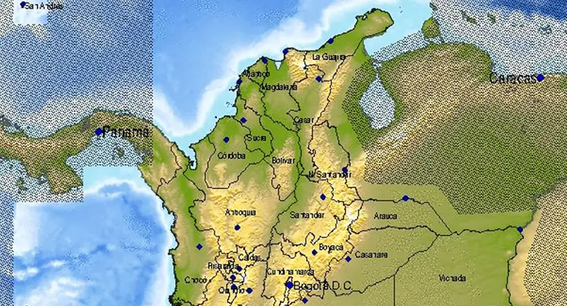 Mapa de Colombia por temblor hoy primero de feberero de 2023.