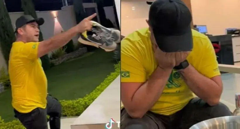 Fotos de hombre en video viral, en nota de Video viral: cruel engaño de esposa provocó ira de hombre: "Con eso no se juega"