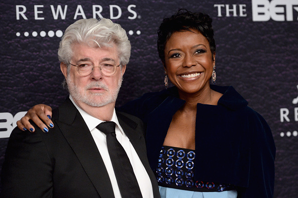 WASHINGTON, DC - MARCH 05: Honoree Mellody Hobson (R) and filmmaker George Lucas attend the BET Honors 2016 at Warner Theatre on March 5, 2016 in Washington, DC. (Photo by Paras Griffin/BET/Getty Images for BET)