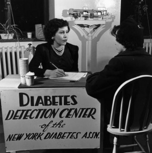 circa 1956: A patient visits a diabetes detection centre in New York. (Photo by Three Lions/Getty Images)