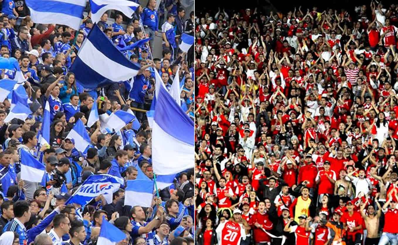 Hinchada Millonarios y Santa Fe