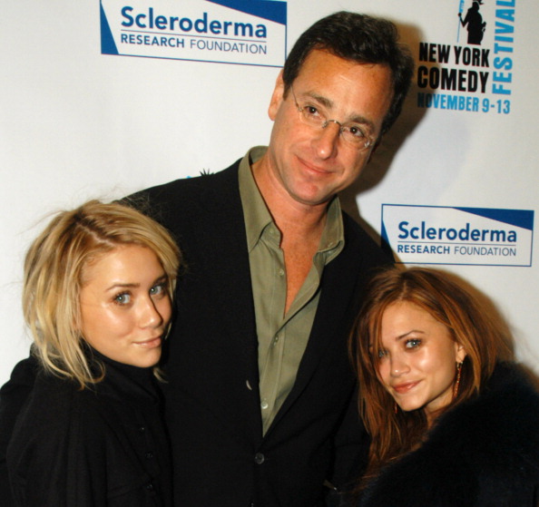Ashley Olsen, Bob Saget and Mary-Kate Olsen during Bob Saget Presents Cool Comedy - Hot Cuisine Benefiting the Scleroderma Research Foundation at Caroline's on Broadway in New York City, New York, United States. (Photo by Carley Margolis/FilmMagic)