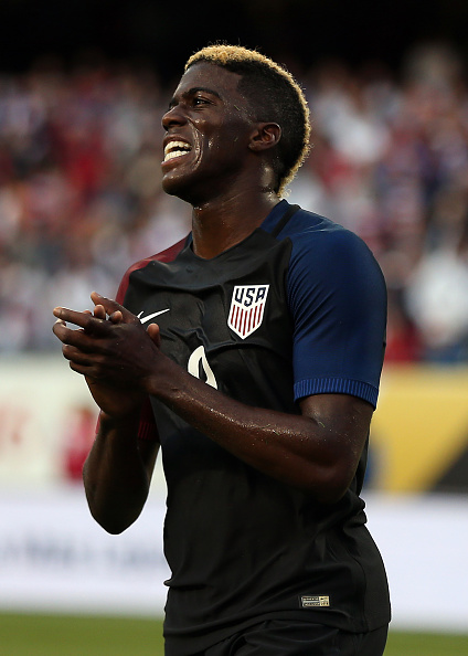 CHICAGO, IL - JUNE 07: Gyasi Zardes of the United States reacts during the Copa America Centenario Group A match between the United States and Costa Rica at Soldier Field on June 7, 2016 in Chicago, Illinois. (Photo by Chris Brunskill Ltd/Getty Images) *** Local caption *** Gyasi Zardes
