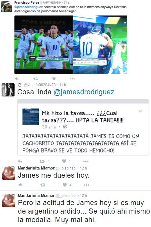 James Rodríguez molesto todo