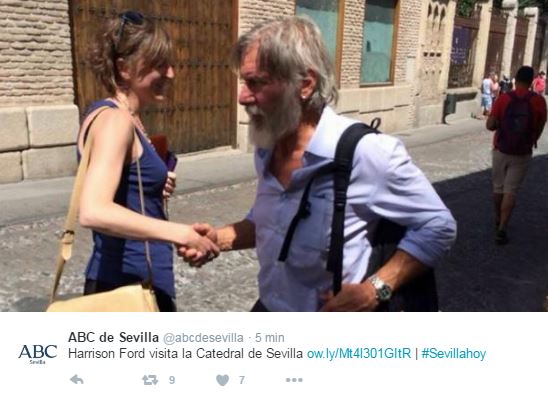 Harrison Ford en España tuit 1