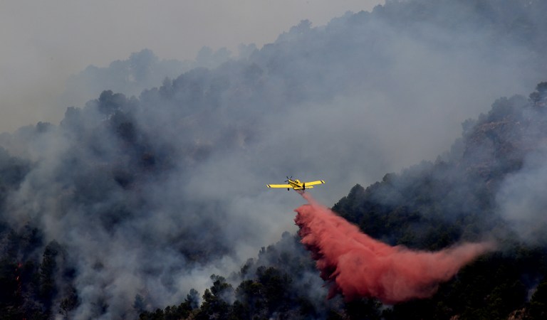 Una avioneta intentó apagar un incendio forestal en España. Pulzo.com