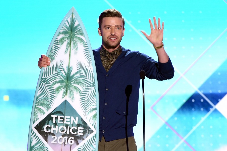 Justin Timberlake en los Teen Choice Awards 2016.