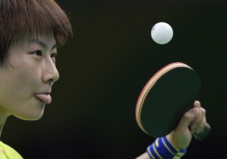 Jugador de ping-pong chino durante un entrenamiento para los Juegos Olímpicos. Pulzo.com