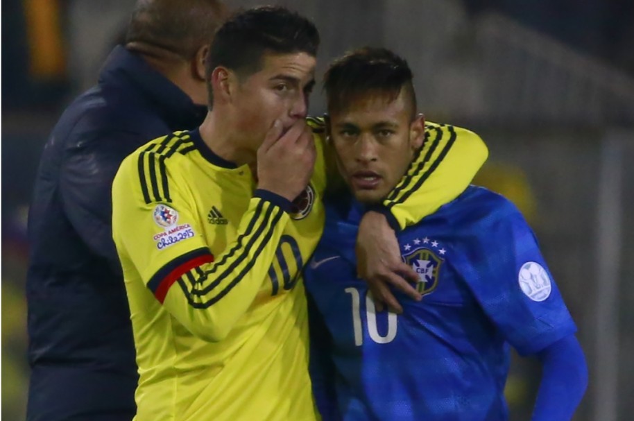 Neymar y James en Copa América 2015. Imagen de referencia.