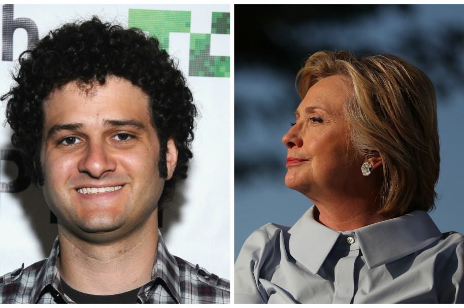Cofundador de Facebook Dustin Moskovitz y la candidata demócrata Hillary Clinton