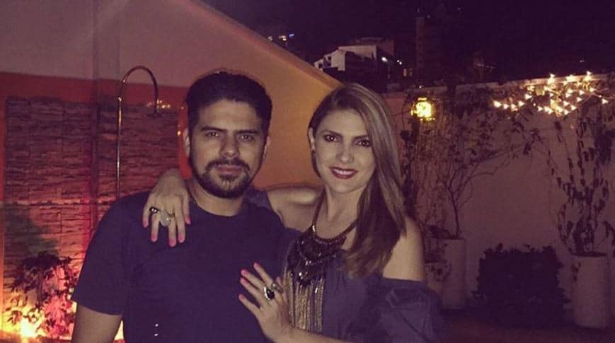 La presentadora Ana Karina Soto y su novio, el actor Alejandro Aguilar.