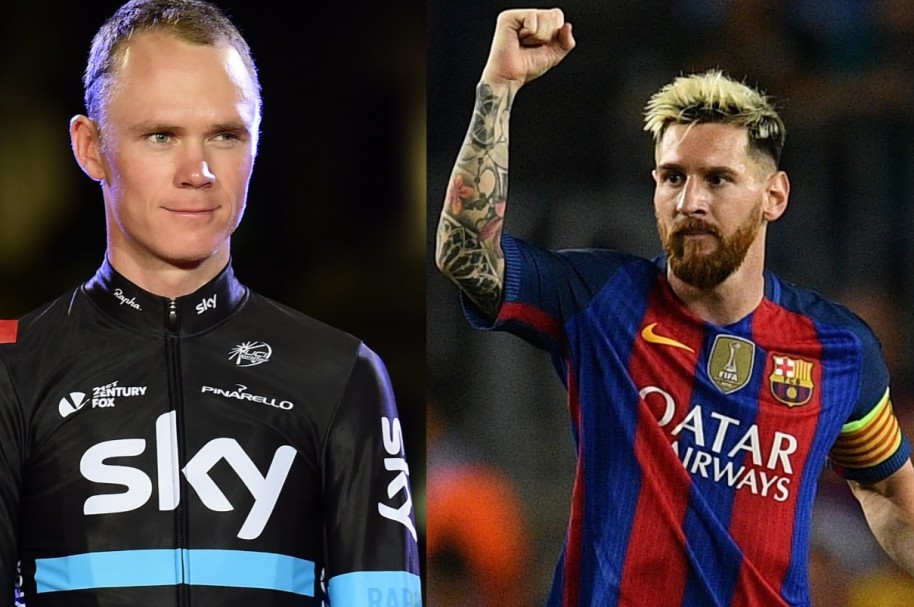 Chris Froome y Lionel Messi