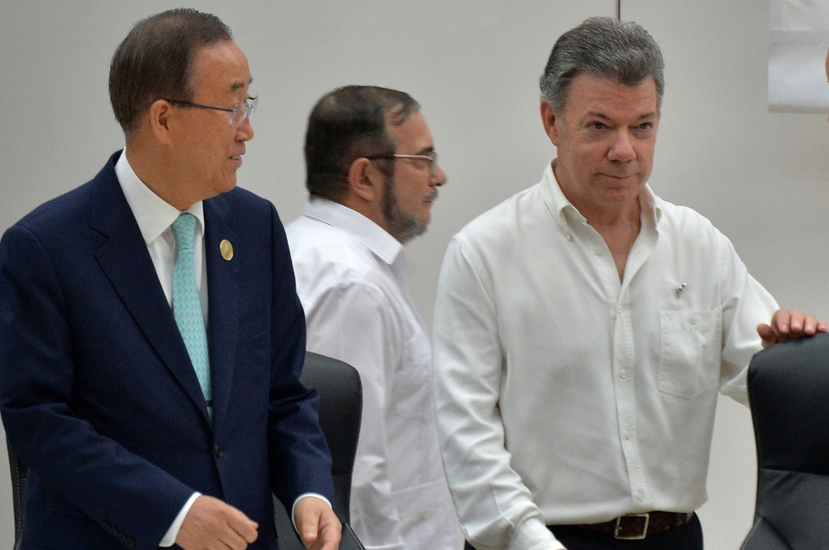Ban Ki moon y Juan Manuel Santos - Pulzo.com
