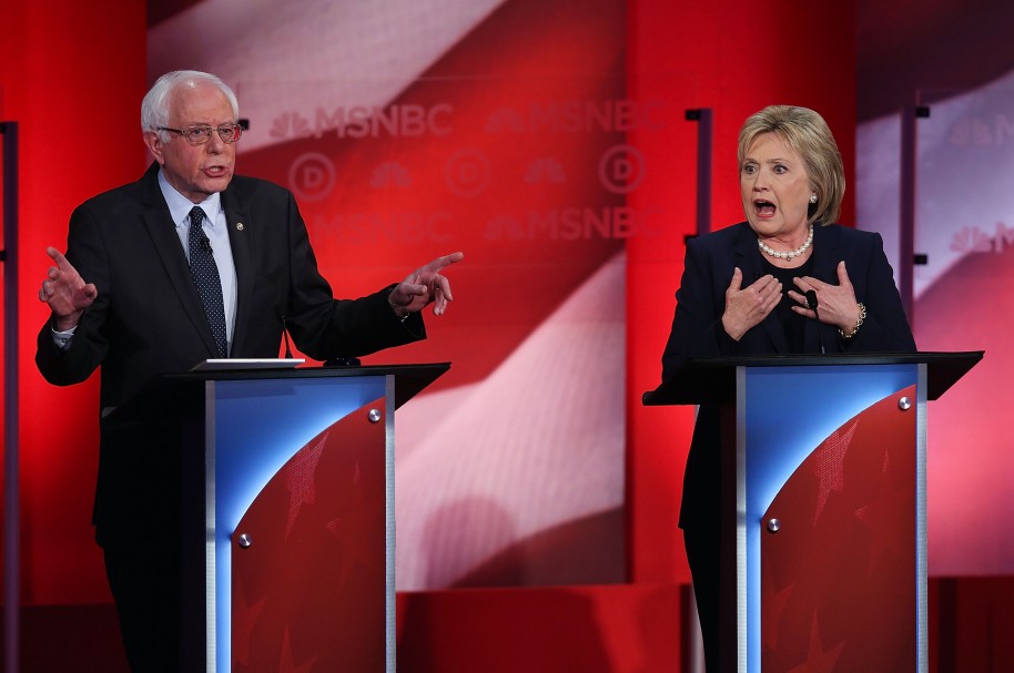 Debate entre los candidatos demócratas Bernie Sanders y Hillary Clinton
