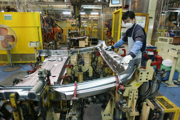 Workers Assemble New Trucks On Hyundai Factory Production Line