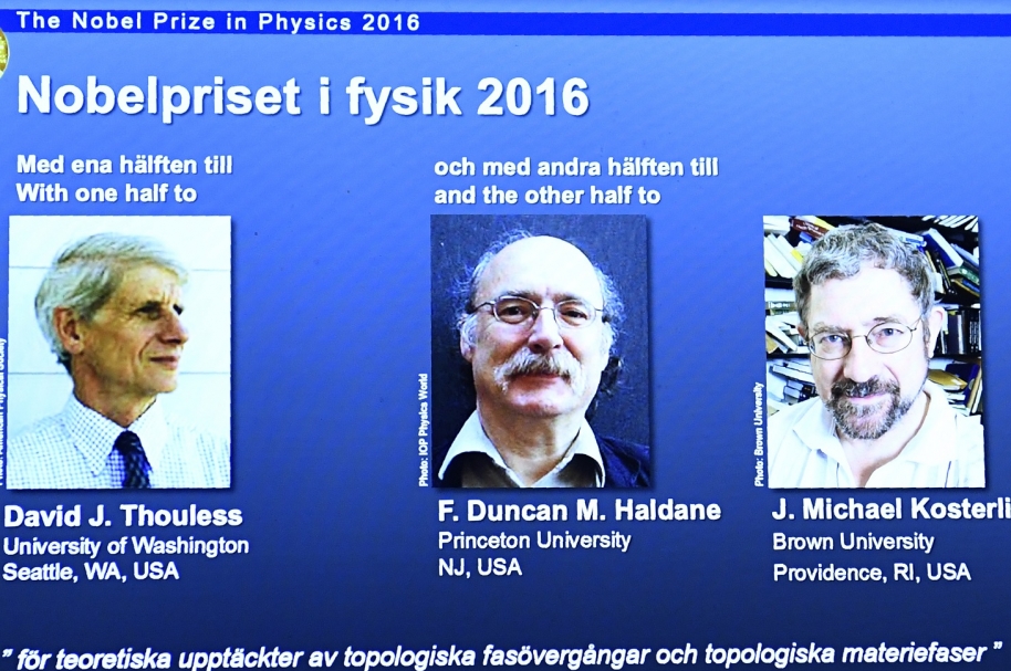 Tres ganadores del Nobel de Física