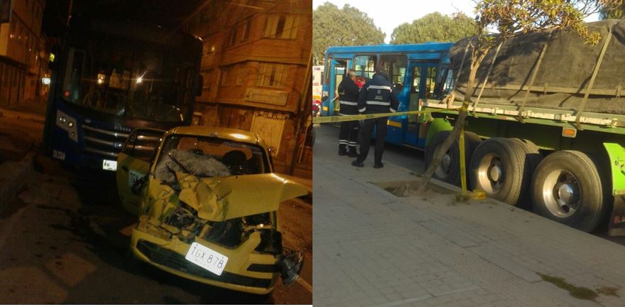 Accidente en Usaquén y choque en sur de Bogotá