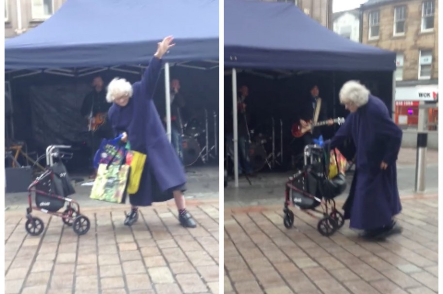 Abuela Baila Highway To Hell De AC DC En Calle De Escocia Video Abuela Baila Highway To Hell De AC DC En Calle De Escocia Video