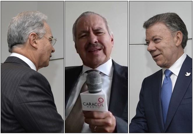 Álvaro Uribe, Darío Arizmendi, Juan Manuel Santos.