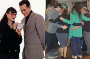 Ana María Orozco y Jorge Enrique Abello, Beatriz Solano y don Armando Mendoza en 'Yo soy Betty, la fea', y parte del elenco de esa novela.