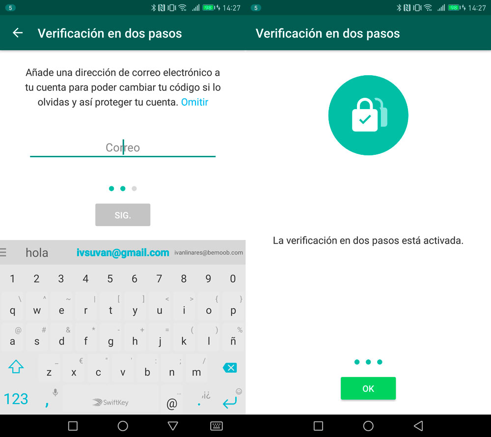 WhatsApp añade verificación de dos pasos