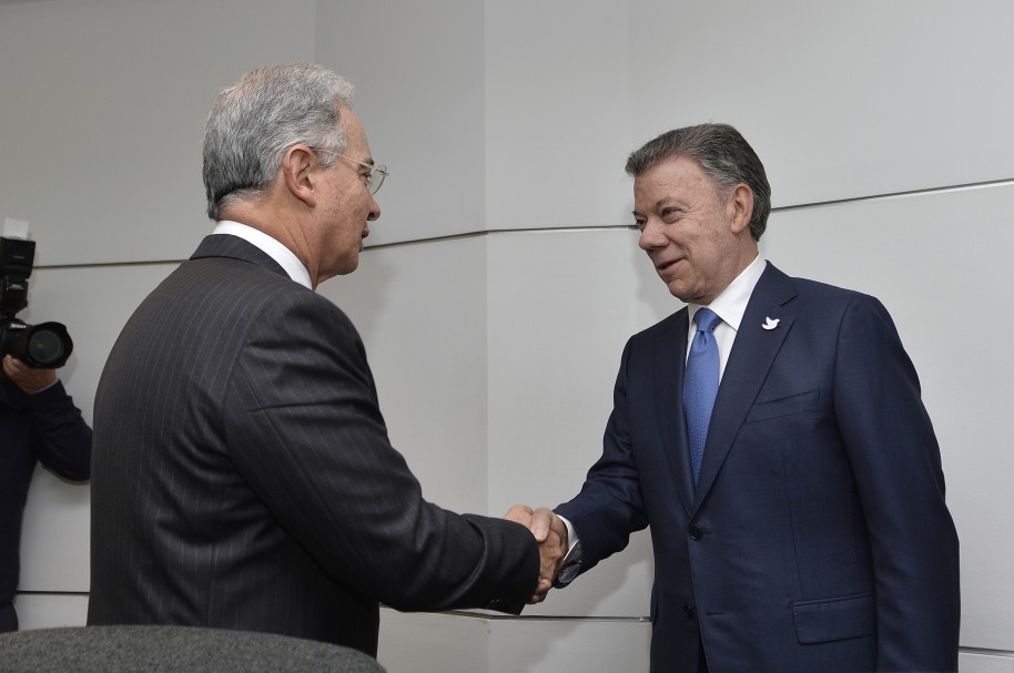 Álvaro Uribe Vélez y Juan Manuel Santos