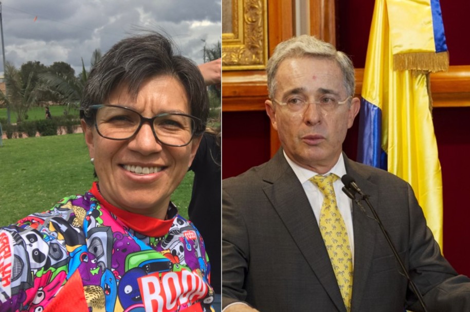 Claudia López y Álvaro Uribe