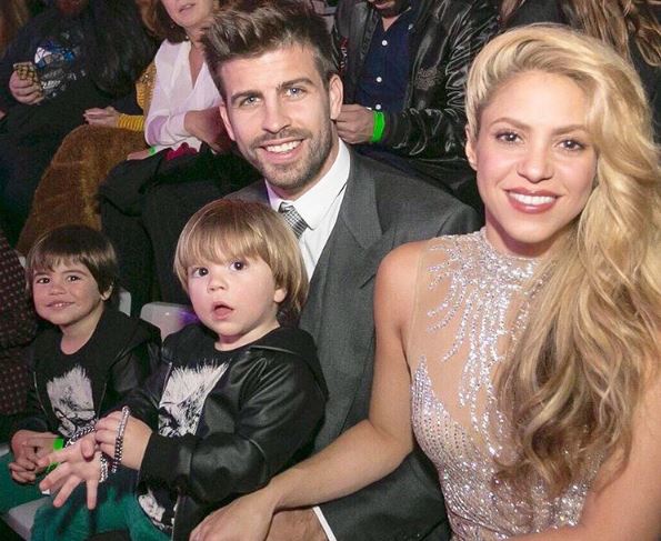 Shakira, Gerard Piqué y sus hijos Milan y Sasha
