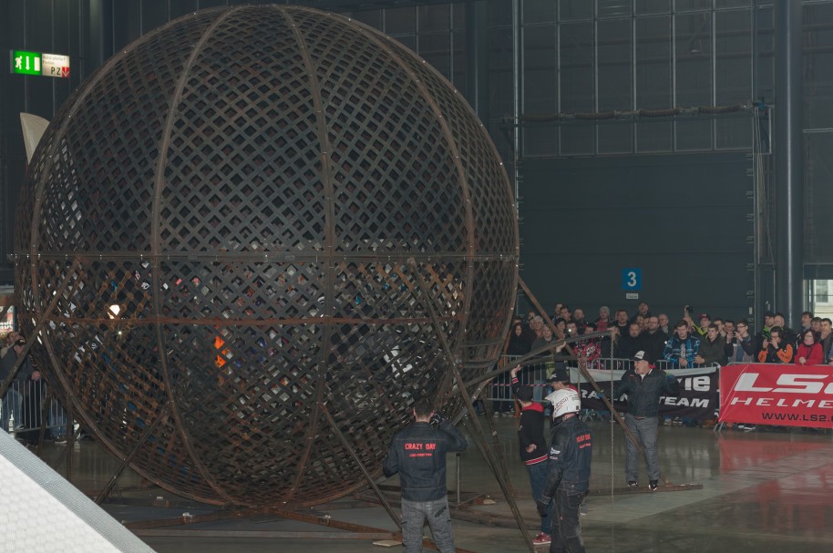 Globe of death, steel cage during stunt show
